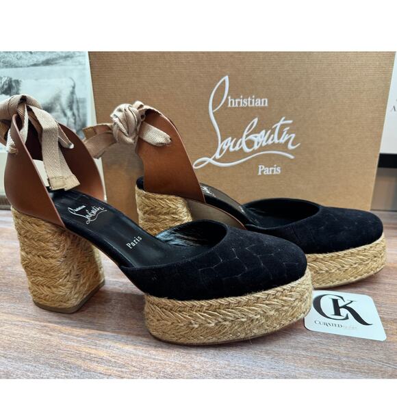 Christian Louboutin Brigissima 70 Platform Espadrilles NWT Size 41 - Picture 1 of 1